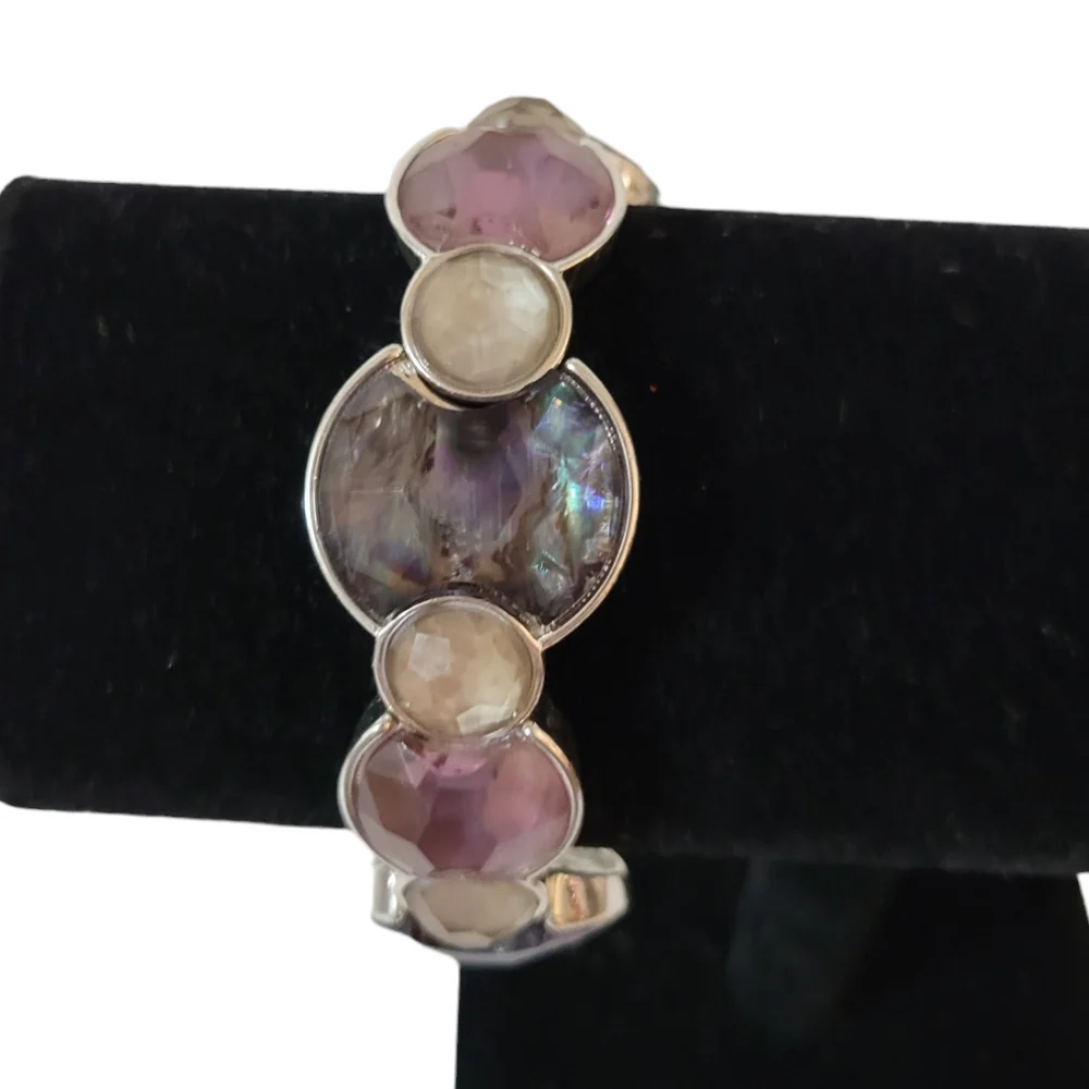 Faux Abalone Multi Colored Stretch Bracelet
